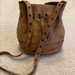 Bed Stu Brown Leather Bucket Bag